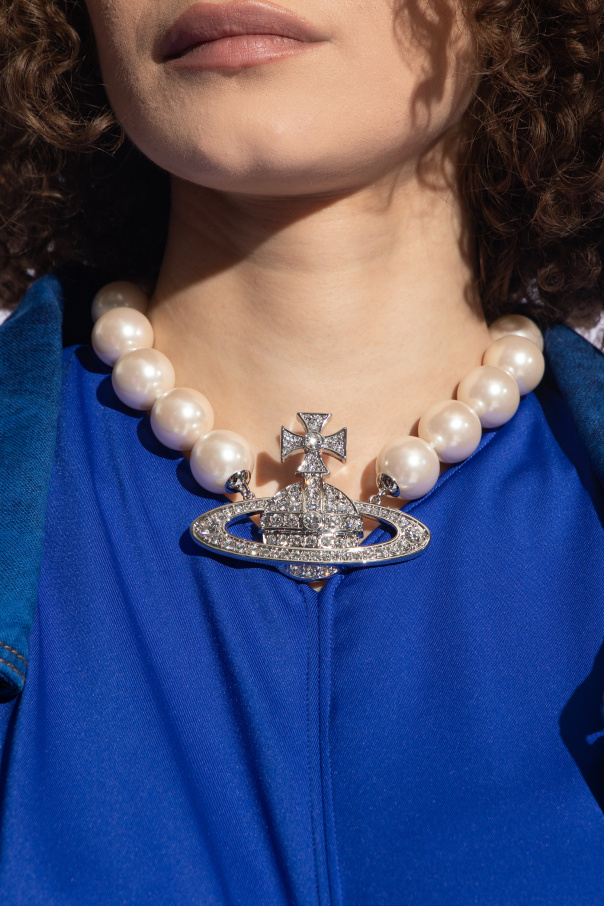 Silver Pearl Necklace 'Neysa' Vivienne Westwood